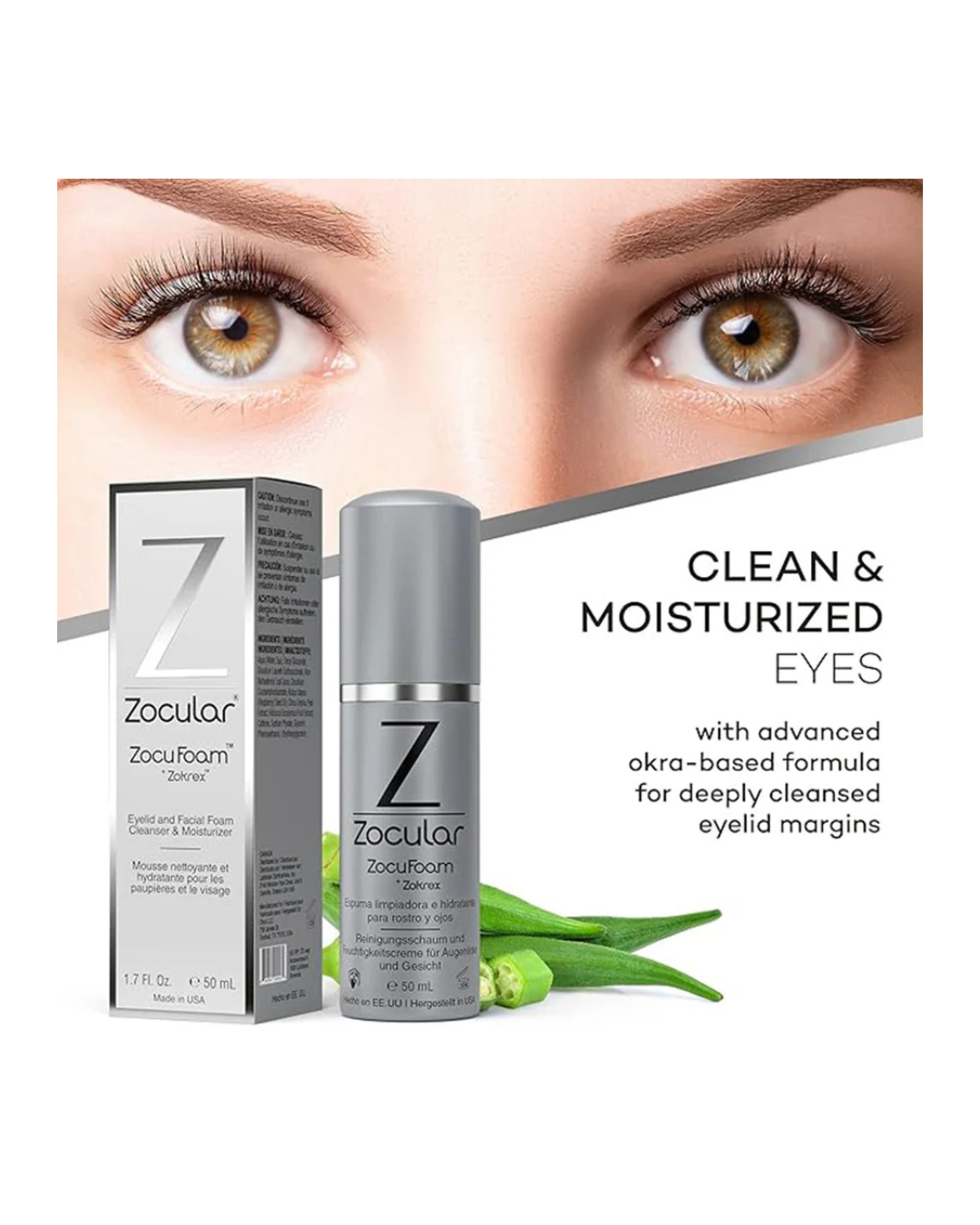 ZocuFoam Eyelid Cleanser Foam and Moisturizer (3 Month Supply)